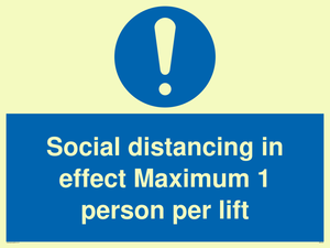 MP6102: Social distancing in effect Maximum 1 person per lift