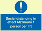 MP6102: Social distancing in effect Maximum 1 person per lift