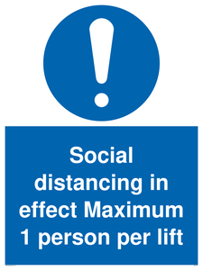 MP6102: Social distancing in effect Maximum 1 person per lift