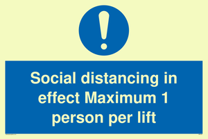 MP6102: Social distancing in effect Maximum 1 person per lift