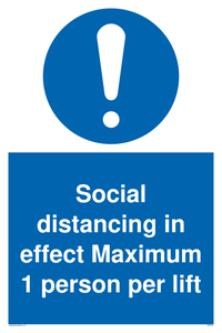 MP6102: Social distancing in effect Maximum 1 person per lift