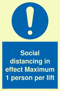 MP6102: Social distancing in effect Maximum 1 person per lift