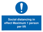MP6102: Social distancing in effect Maximum 1 person per lift