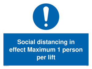 MP6102: Social distancing in effect Maximum 1 person per lift