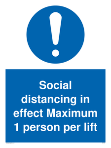 MP6102: Social distancing in effect Maximum 1 person per lift