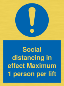 MP6102: Social distancing in effect Maximum 1 person per lift