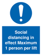 MP6102: Social distancing in effect Maximum 1 person per lift