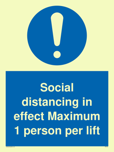 MP6102: Social distancing in effect Maximum 1 person per lift