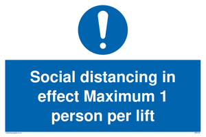 MP6102: Social distancing in effect Maximum 1 person per lift