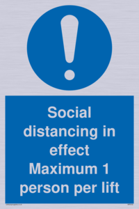 MP6102: Social distancing in effect Maximum 1 person per lift