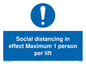 MP6102: Social distancing in effect Maximum 1 person per lift
