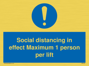 MP6102: Social distancing in effect Maximum 1 person per lift