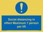 MP6102: Social distancing in effect Maximum 1 person per lift