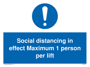 MP6102: Social distancing in effect Maximum 1 person per lift