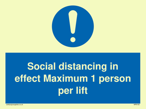 MP6102: Social distancing in effect Maximum 1 person per lift