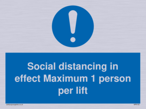 MP6102: Social distancing in effect Maximum 1 person per lift