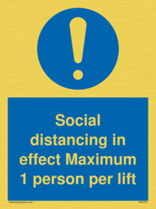 MP6102: Social distancing in effect Maximum 1 person per lift