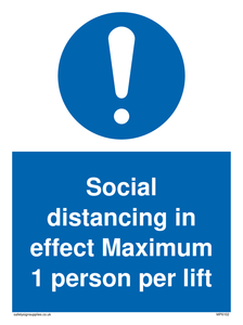 MP6102: Social distancing in effect Maximum 1 person per lift