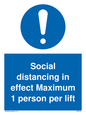 MP6102: Social distancing in effect Maximum 1 person per lift