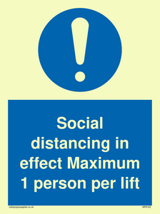 MP6102: Social distancing in effect Maximum 1 person per lift