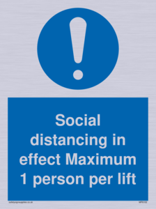 MP6102: Social distancing in effect Maximum 1 person per lift
