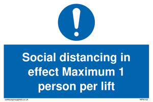 MP6102: Social distancing in effect Maximum 1 person per lift