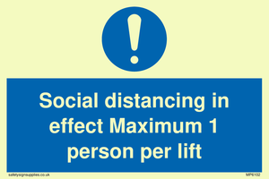 MP6102: Social distancing in effect Maximum 1 person per lift