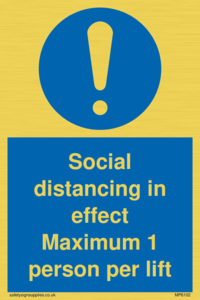 MP6102: Social distancing in effect Maximum 1 person per lift