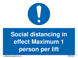 MP6102: Social distancing in effect Maximum 1 person per lift