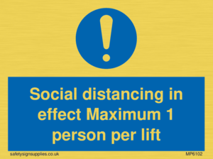 MP6102: Social distancing in effect Maximum 1 person per lift