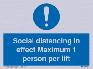 MP6102: Social distancing in effect Maximum 1 person per lift
