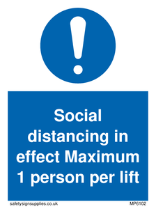 MP6102: Social distancing in effect Maximum 1 person per lift