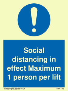 MP6102: Social distancing in effect Maximum 1 person per lift