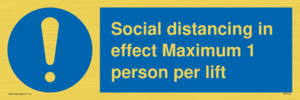 MP6102: Social distancing in effect Maximum 1 person per lift