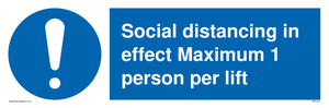 MP6102: Social distancing in effect Maximum 1 person per lift