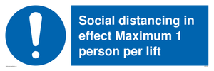 MP6102: Social distancing in effect Maximum 1 person per lift