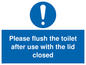 MP6122: Please flush the toilet after use with the lid closed