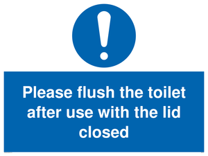 MP6122: Please flush the toilet after use with the lid closed