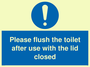 MP6122: Please flush the toilet after use with the lid closed