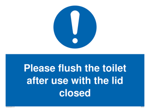 MP6122: Please flush the toilet after use with the lid closed
