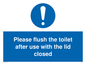 MP6122: Please flush the toilet after use with the lid closed