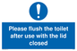 MP6122: Please flush the toilet after use with the lid closed