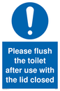 MP6122: Please flush the toilet after use with the lid closed