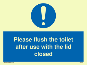 MP6122: Please flush the toilet after use with the lid closed