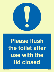 MP6122: Please flush the toilet after use with the lid closed