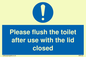 MP6122: Please flush the toilet after use with the lid closed