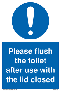 MP6122: Please flush the toilet after use with the lid closed