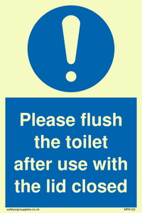 MP6122: Please flush the toilet after use with the lid closed