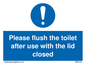 MP6122: Please flush the toilet after use with the lid closed