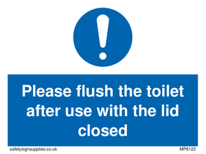 MP6122: Please flush the toilet after use with the lid closed